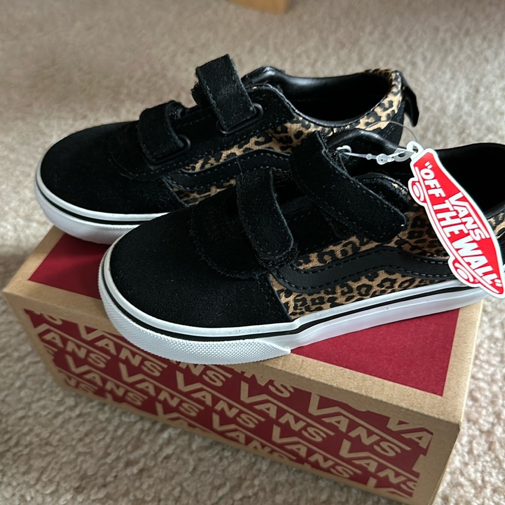 Toddler cheetah vans. NEVER WORN